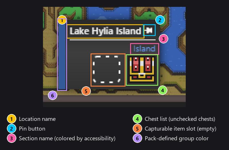 Location popup with annotations