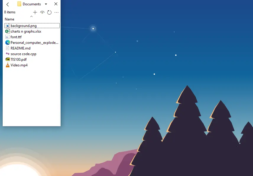 Files being previewed in ChromaFiler